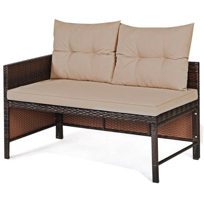 3 Pieces Outdoor Patio Corner Rattan Sofa Set New Era Fashion LLc