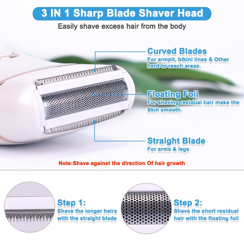 Electric Razor Painless Lady Shaver For Women Razor Shaver Hair Removal Trimmer For Legs Underarm Waterproof LCD USB Charging New Era Fashion LLc