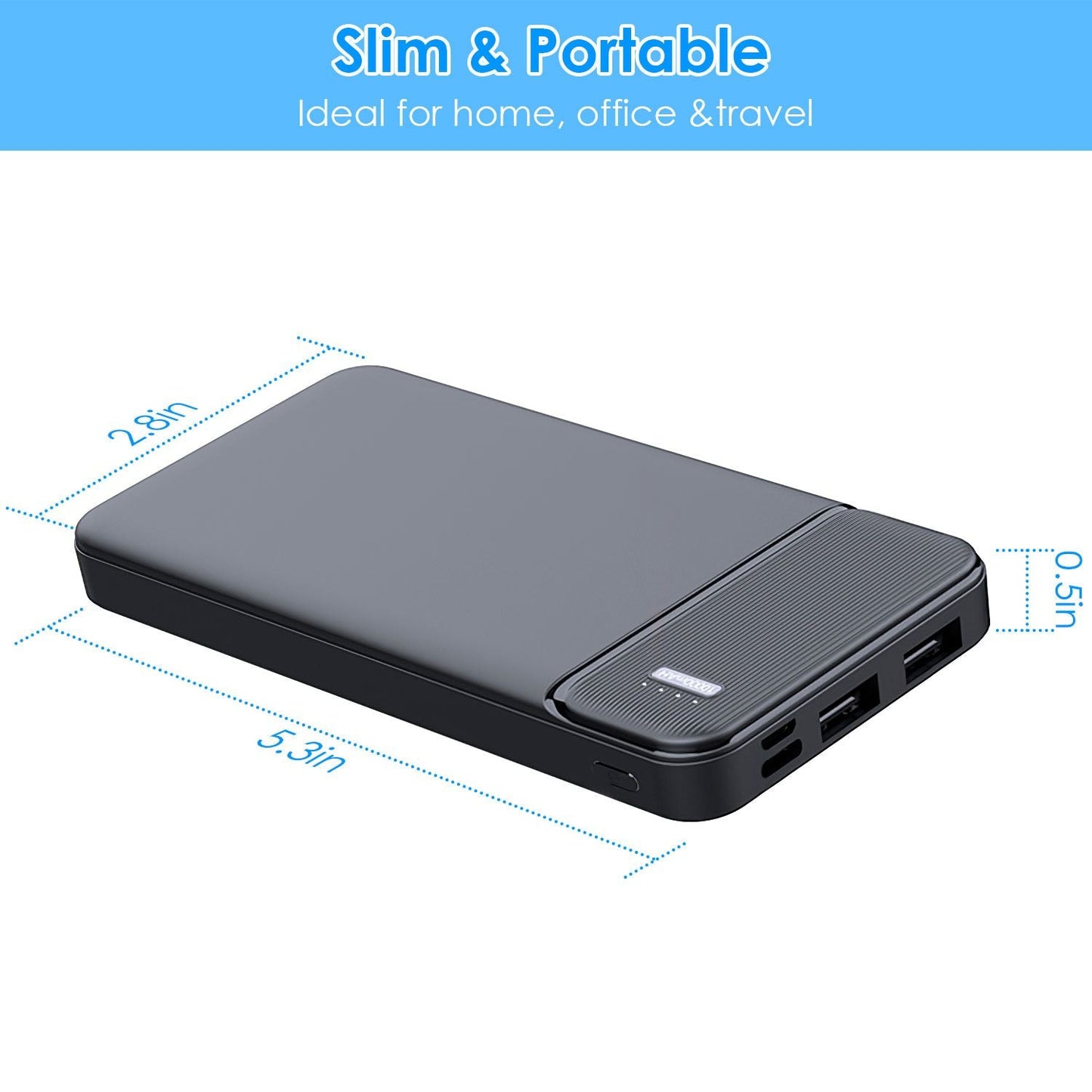 Power Bank Portable Phone Charger for Home Office Travel External Battery Pack with 1 Micro USB Cable Fit For IOSPhone 13/12 Samsung Galaxy S21 And More New Era Fashion LLc