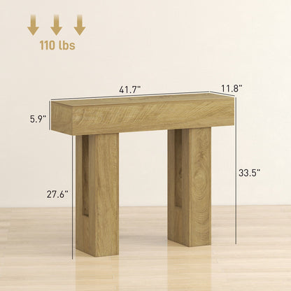 42 Inch Console Table, Sofa Table Behind the Couch with Thickened Tabletop for Living Room, Hallway, Entrance, Oak New Era Fashion LLc