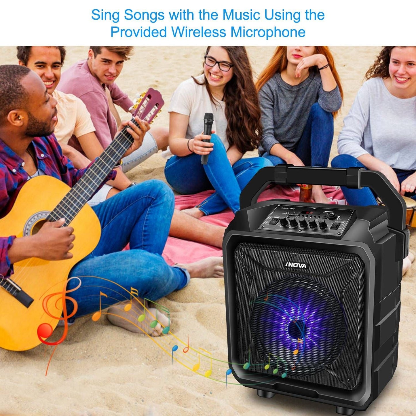 Portable Wireless Party Speaker with Disco Lighting New Era Fashion LLc