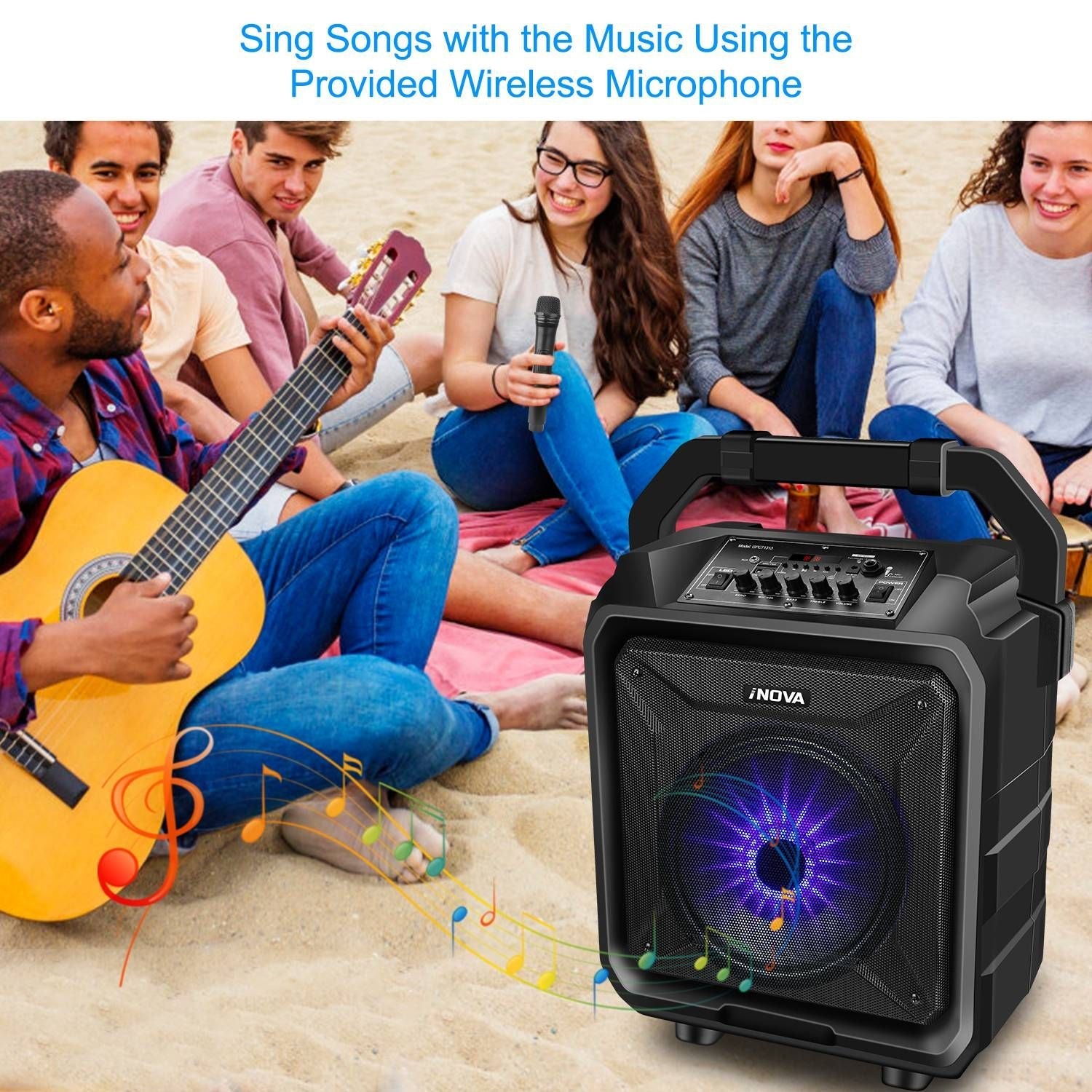 Portable Wireless Party Speaker with Disco Lighting New Era Fashion LLc