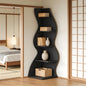 Wave shaped corner shelves, modern corner bookshelves, bookcases, display stands, and plant racks are suitable for small spaces New Era Fashion LLc