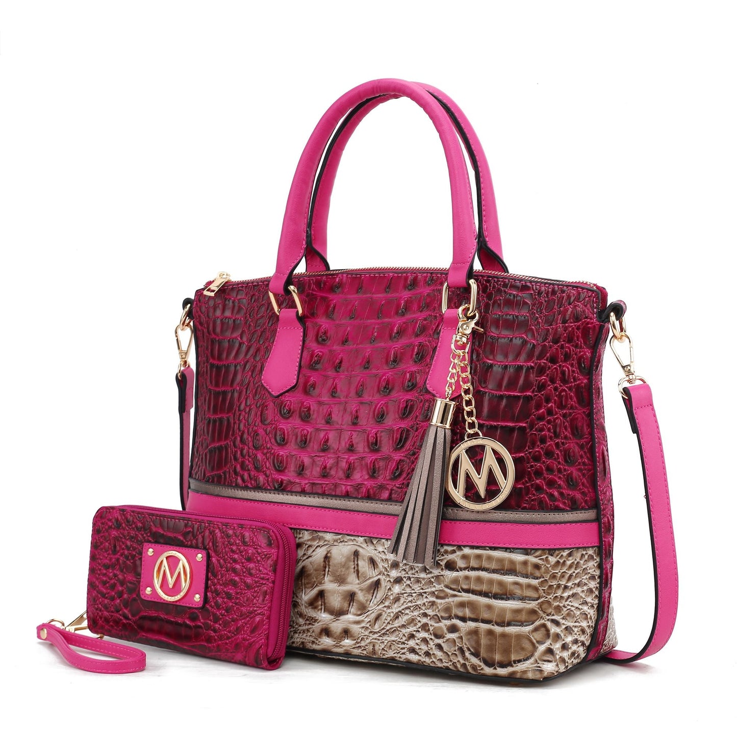 MKF Collection Autumn Crocodile Skin Tote Handbag with Wallet by Mia k New Era Fashion LLc