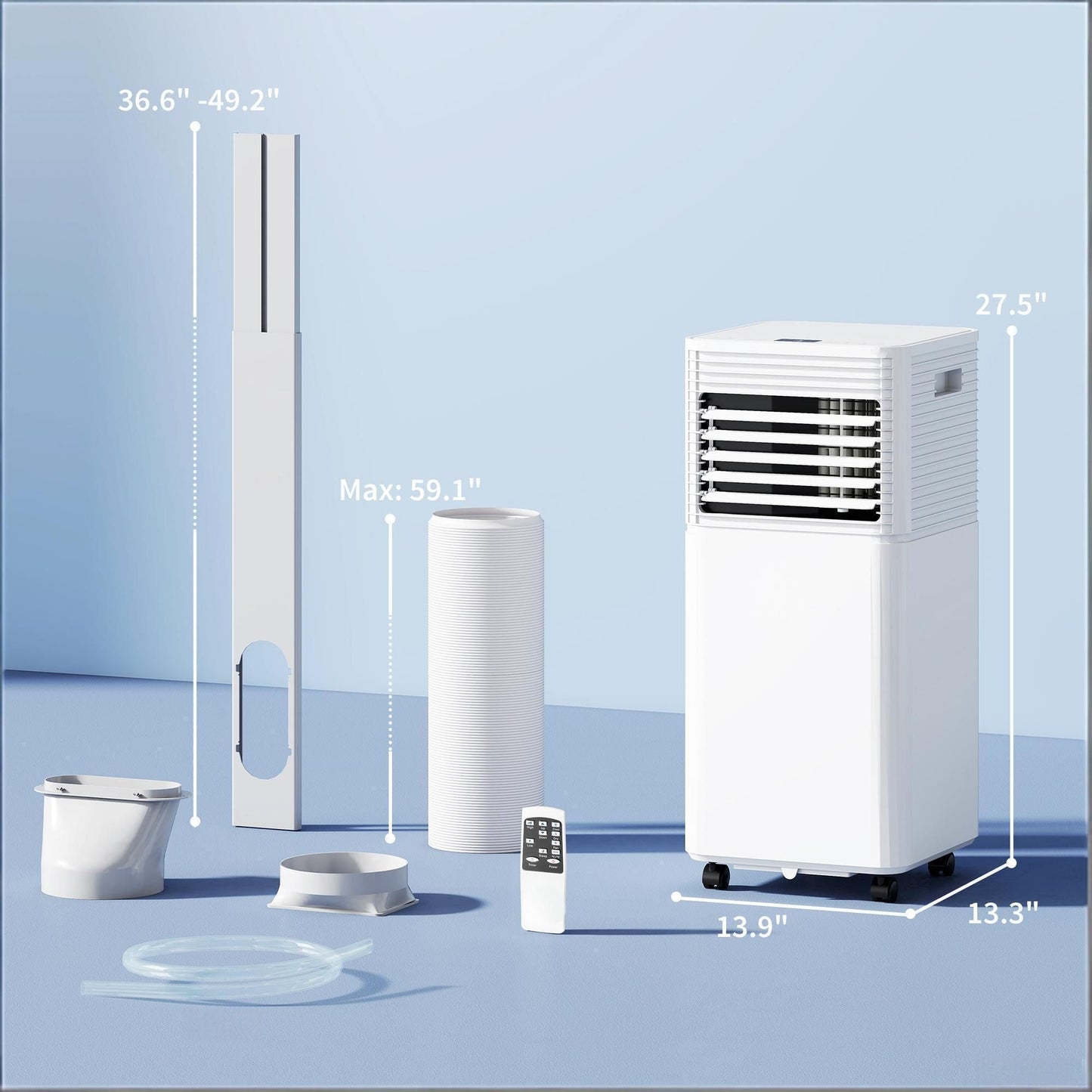 White 10000 BTU Mobile Air Conditioner with Remote Control 24H Timer LED Display for Cooling And Dehumidifying New Era Fashion LLc