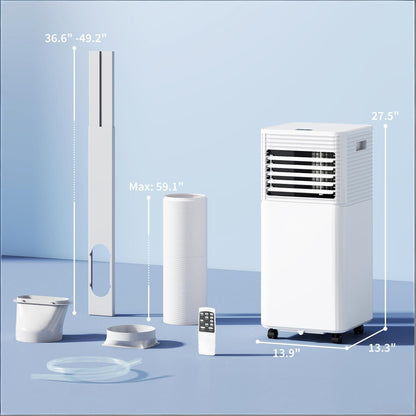 White 10000 BTU Mobile Air Conditioner with Remote Control 24H Timer LED Display for Cooling And Dehumidifying New Era Fashion LLc