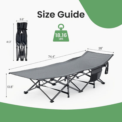 Foldable camping bed with mattress, sturdy and durable folding bed New Era Fashion LLc