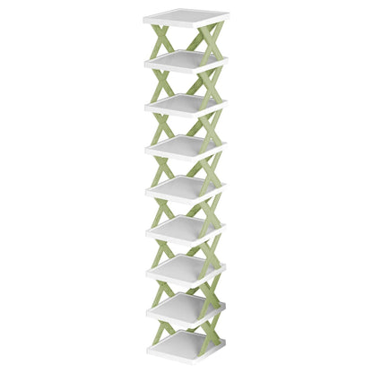 9Tier Narrow Entryway Shoe Rack Plastic Vertical Shoe Organizer Space Saving Free Standing Shoes Storage Shelf Closet Hallway New Era Fashion LLc