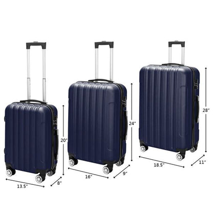 3-in-1 Multifunctional Large Capacity Traveling Storage Suitcase Luggage Set Navy Blue New Era Fashion LLc