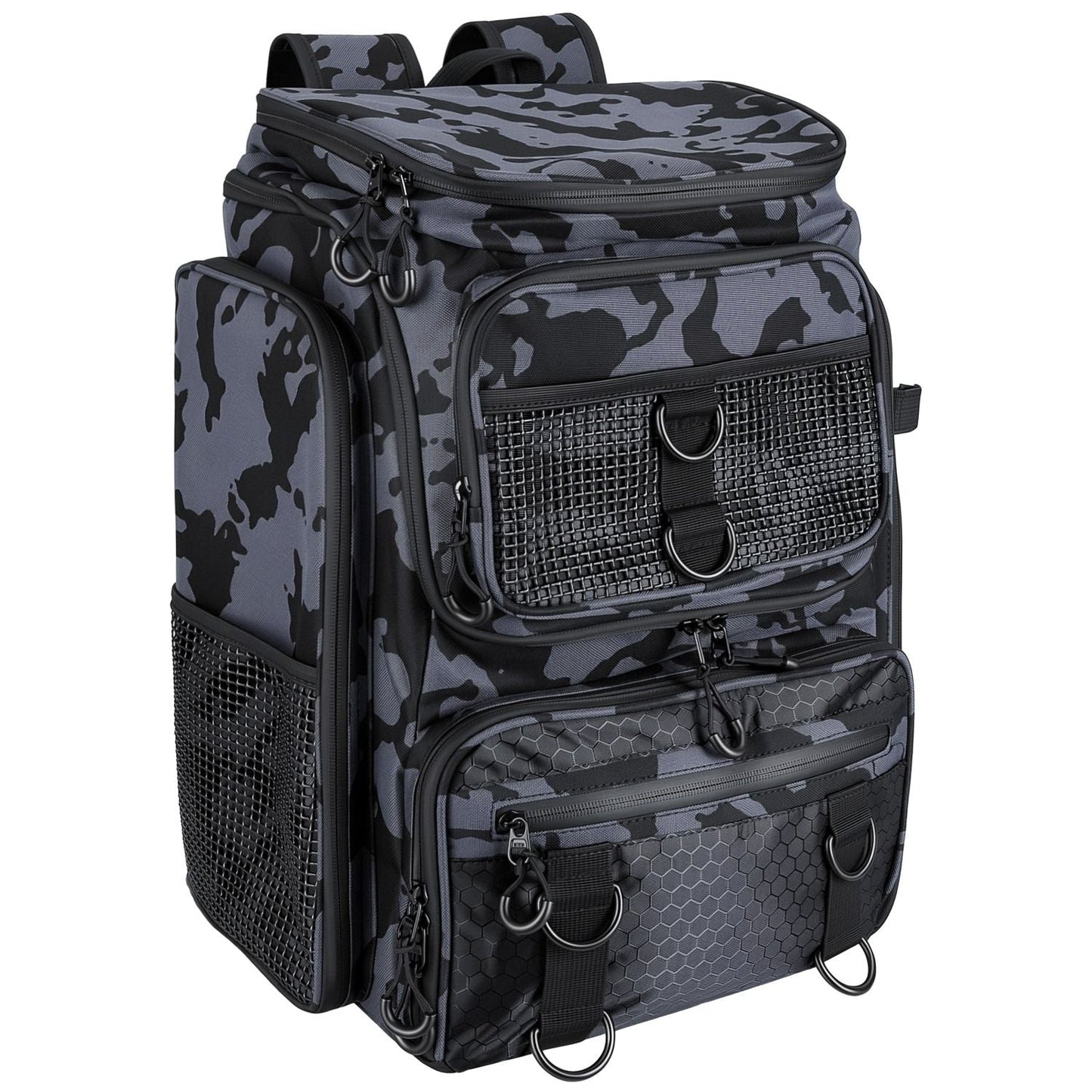 42L/11Gal Fishing Backpack Large Capacity Fishing Tackle Storage Bag with Rod Holders 16-Pocket Water-Resistant with Divider Adjustable Padded Straps for Fishing Gear Outdoor Camping Hiking New Era Fashion LLc