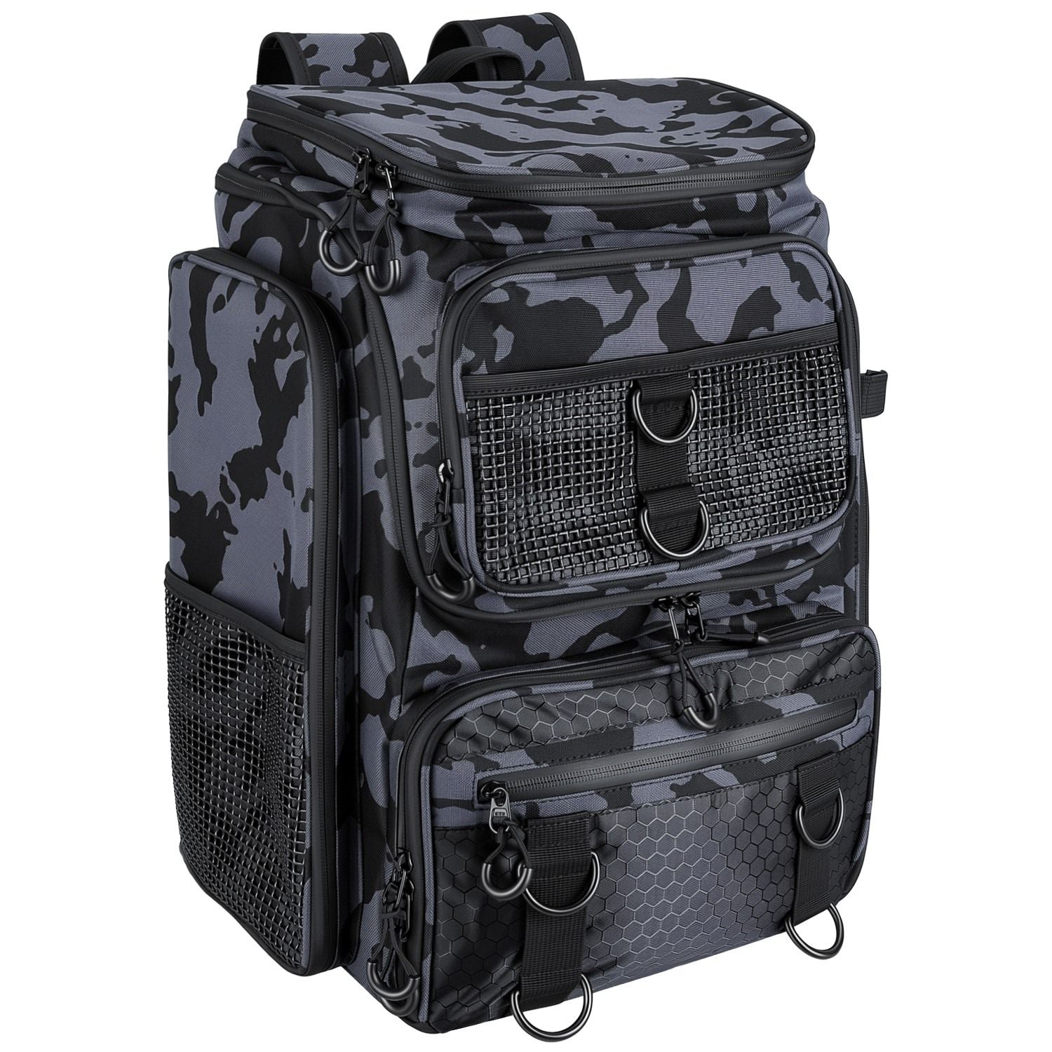 42L/11Gal Fishing Backpack Large Capacity Fishing Tackle Storage Bag with Rod Holders 16-Pocket Water-Resistant with Divider Adjustable Padded Straps for Fishing Gear Outdoor Camping Hiking New Era Fashion LLc