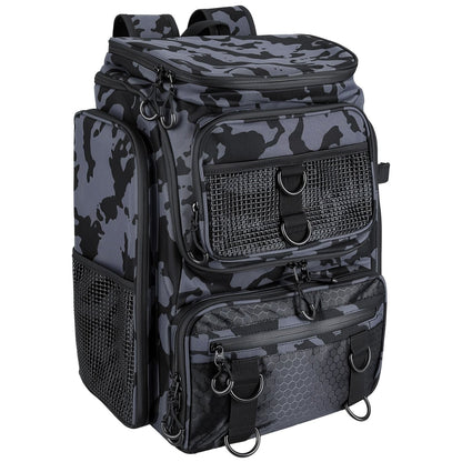 42L/11Gal Fishing Backpack Large Capacity Fishing Tackle Storage Bag with Rod Holders 16-Pocket Water-Resistant with Divider Adjustable Padded Straps for Fishing Gear Outdoor Camping Hiking New Era Fashion LLc