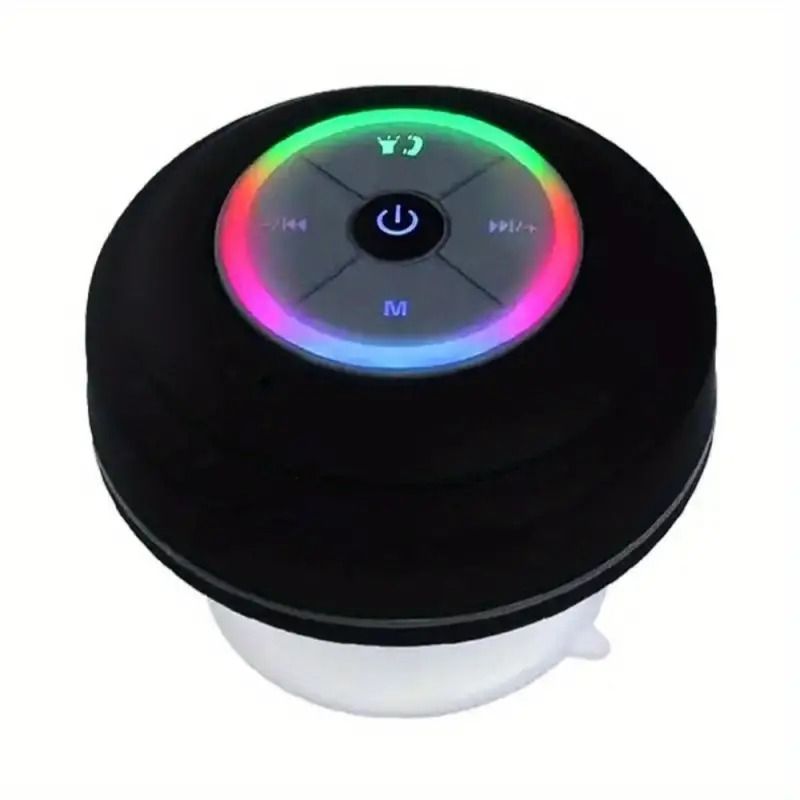 Waterproof Bluetooth Shower Speaker - USB Rechargeable, with Suction Cup Mount, Wireless Bathroom Speaker featuring Clear Audio and Easy Button Control (Black) New Era Fashion LLc