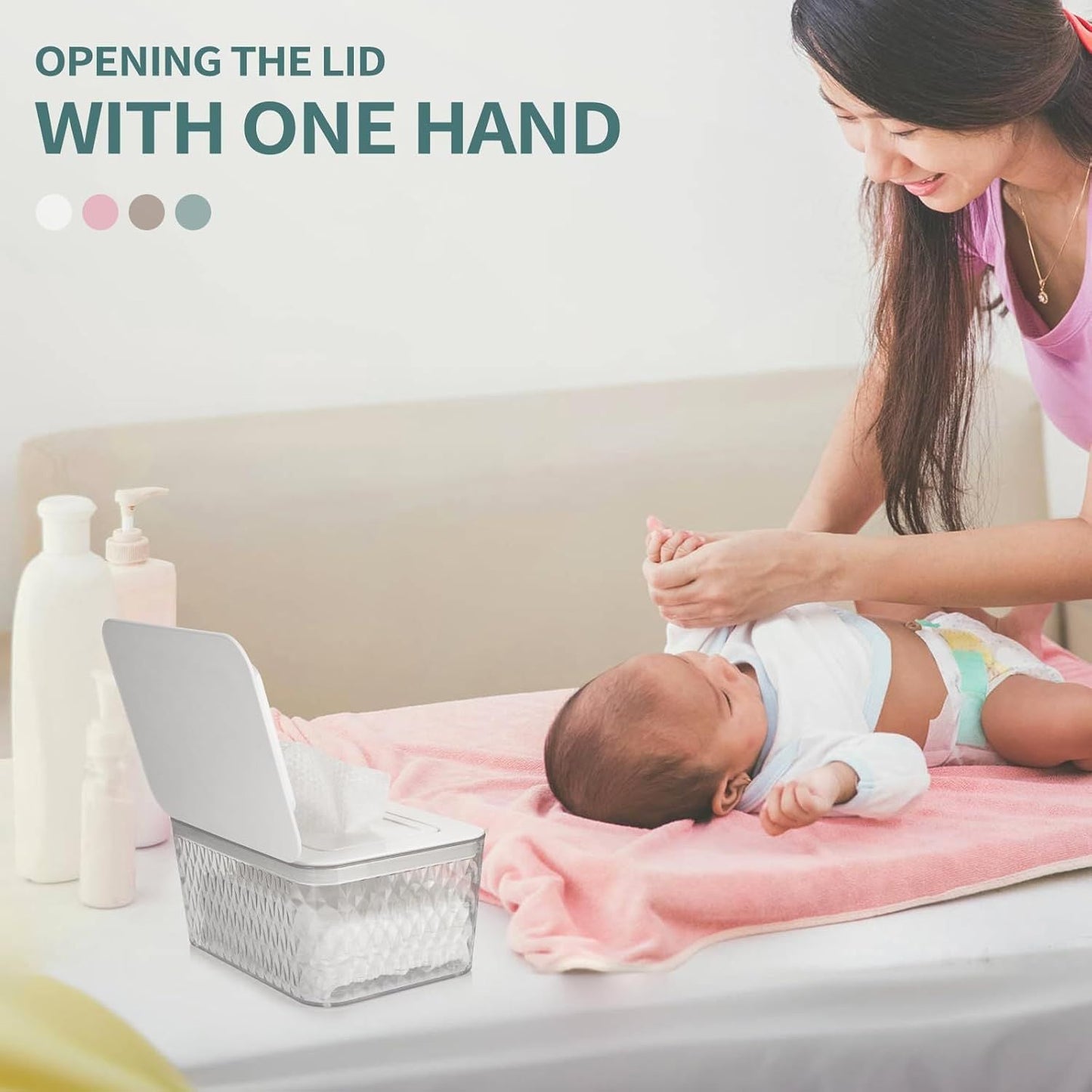 Wipes Dispenser, One-Handed Operation Wipe Holder for Baby & Adult, Seal-Designed Wipes Container for Bathroom Keep Diaper Wipes Fresh New Era Fashion LLc