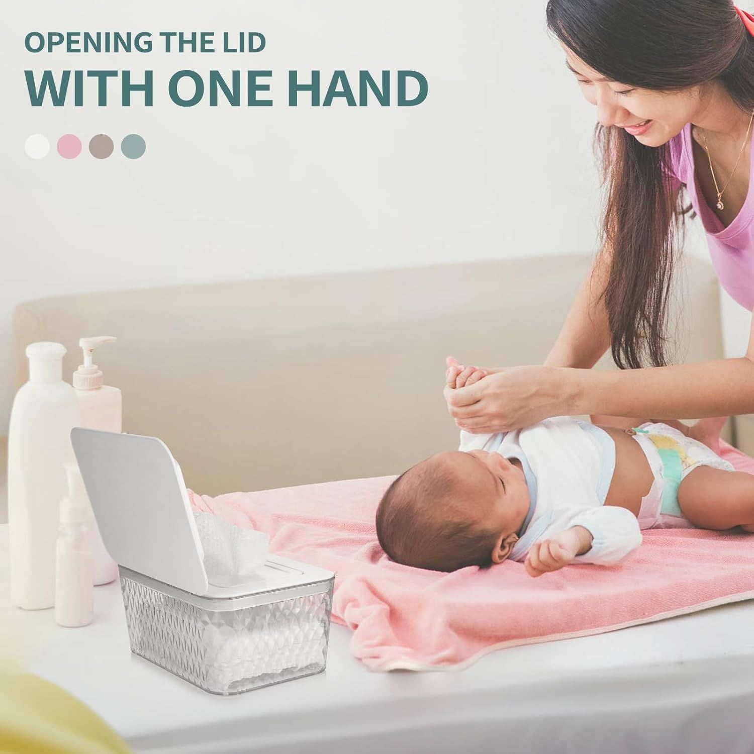 Wipes Dispenser, One-Handed Operation Wipe Holder for Baby & Adult, Seal-Designed Wipes Container for Bathroom Keep Diaper Wipes Fresh New Era Fashion LLc