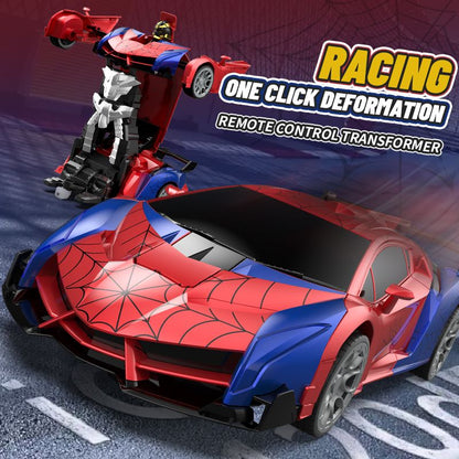 Transforming Remote Control Car Robot, R/C Car Toy, One-Button Deformation, Children's Day Gifts, 1:18 Scale 360°Rotating Drifting, Toys Suitable for Kids Over 3+ Years Old, Educational Toy, Birthday New Era Fashion LLc
