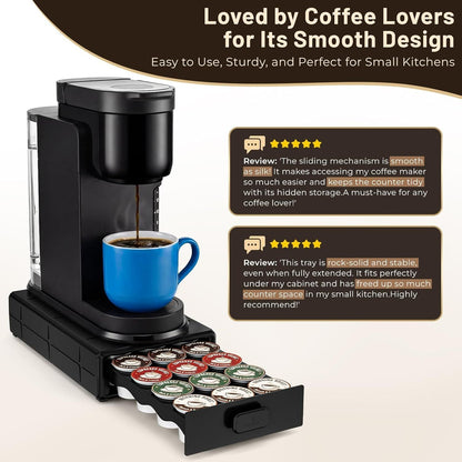 Coffee Pod Organizer Drawer for Keurig K-Cup Pods, Holds 18 Pods - Compact, Easy-Access Design with Smooth Glide, Ideal for Small Spaces and Coffee Machines New Era Fashion LLc