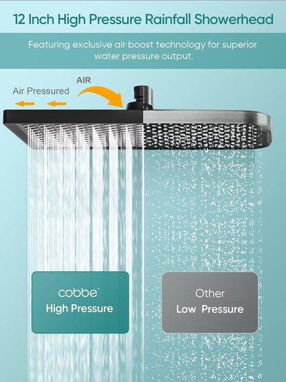 11.8 Inch Rain Shower Head with 6 Modes Handheld Water Spray High Pressure Showerhead Combo with 11 Inch Adjustable Extension Arm New Era Fashion LLc