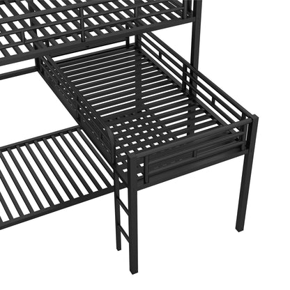 L-shaped Metal Triple Twin Size Bunk Bed New Era Fashion LLc