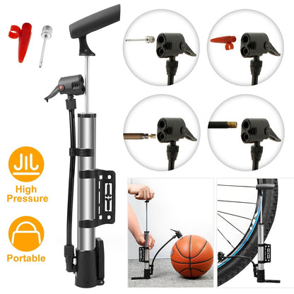 Mini Bike Pump Portable Bicycle Tire Inflator Ball Air Pump w/ Mount Frame For Mountain Road Bike New Era Fashion LLc