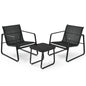 3 Pieces Patio Bistro Furniture Set with Glass Top Table Garden Deck New Era Fashion LLc