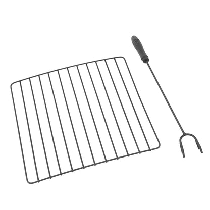 Portable Courtyard Metal Fire Pit with Accessories Black New Era Fashion LLc