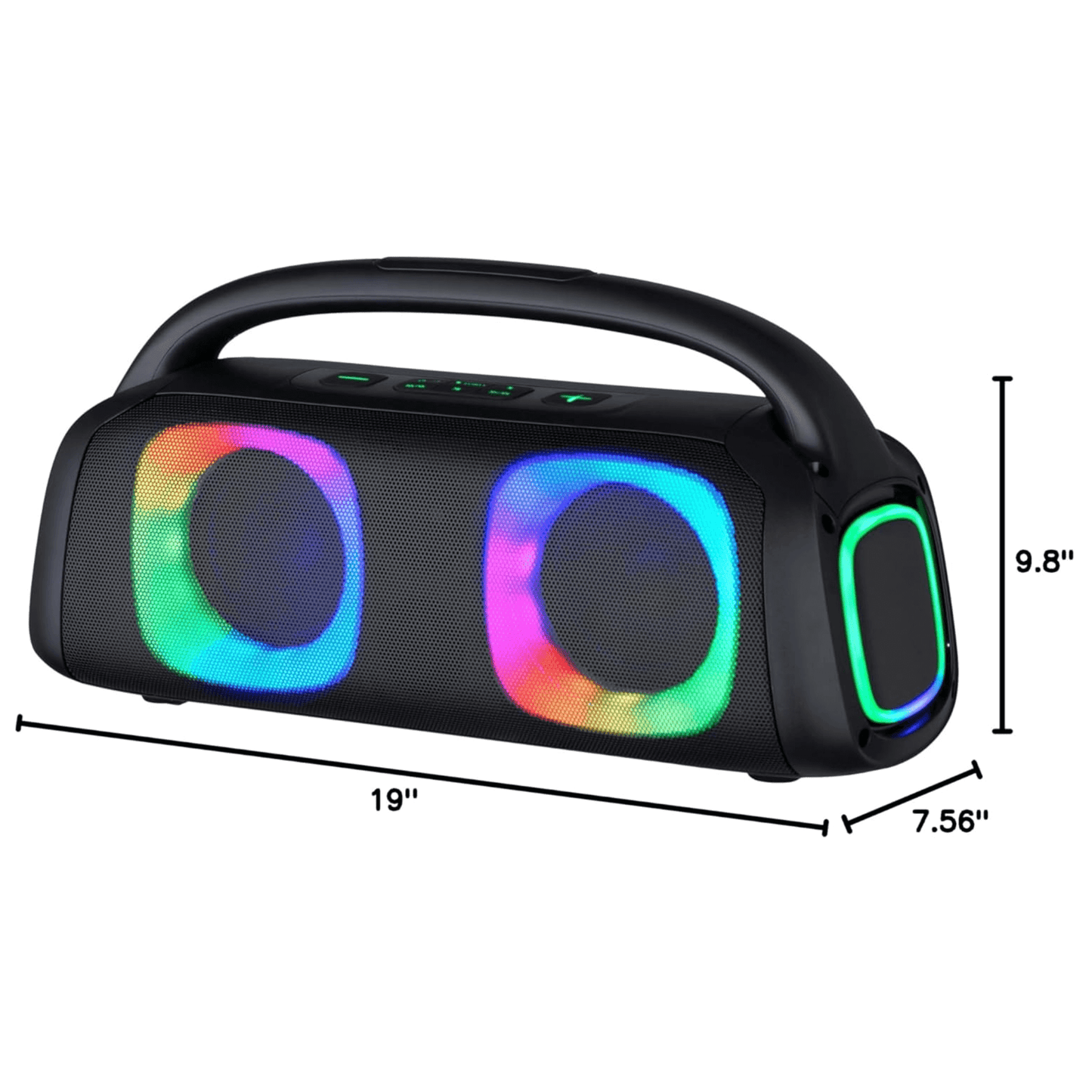 IQ Sound Portable Bluetooth Speaker with RGB Lights and TWS-Enhanced Stereo Sound New Era Fashion LLc