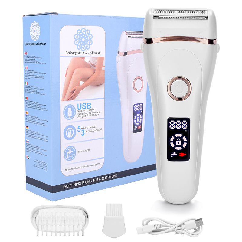 Electric Razor Painless Lady Shaver For Women Razor Shaver Hair Removal Trimmer For Legs Underarm Waterproof LCD USB Charging New Era Fashion LLc