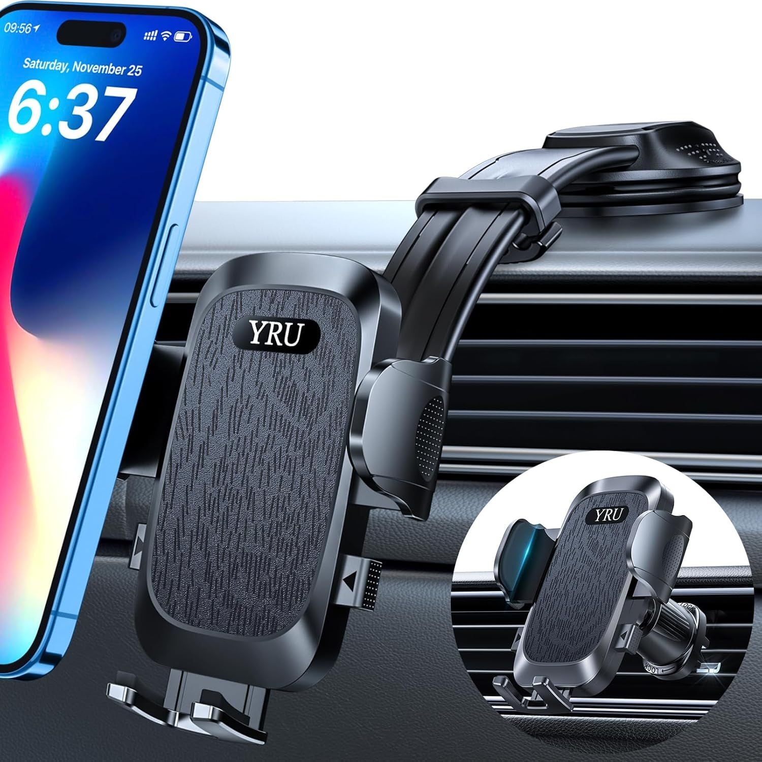 2026 Ultimate Car Phone Holder Mount Bendable & Adjustable Aluminum Arm Cell Phone Holder for Car Dashboard Windshield Phone Stand for iPhone 17 16 15 14 Pro Max Samsung Pickup Truck New Era Fashion LLc
