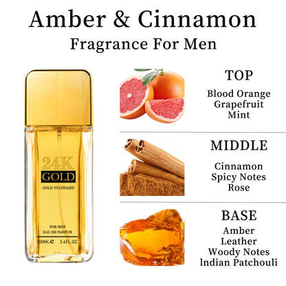 3.4f.0zMen's Eau De Toilette Spray, with Amber & Cinnamon Long-Lasting Perfume, Perfect forDating, Daily Life, Parties, Gift Giving, Notes OfBlood Orange, Grapefruit, Mint New Era Fashion LLc