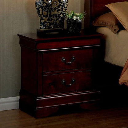 1pc Nightstand Cherry Finish Louis Philippe Solid wood English Dovetail Construction Antique Nickle Hanging Pulls New Era Fashion LLc