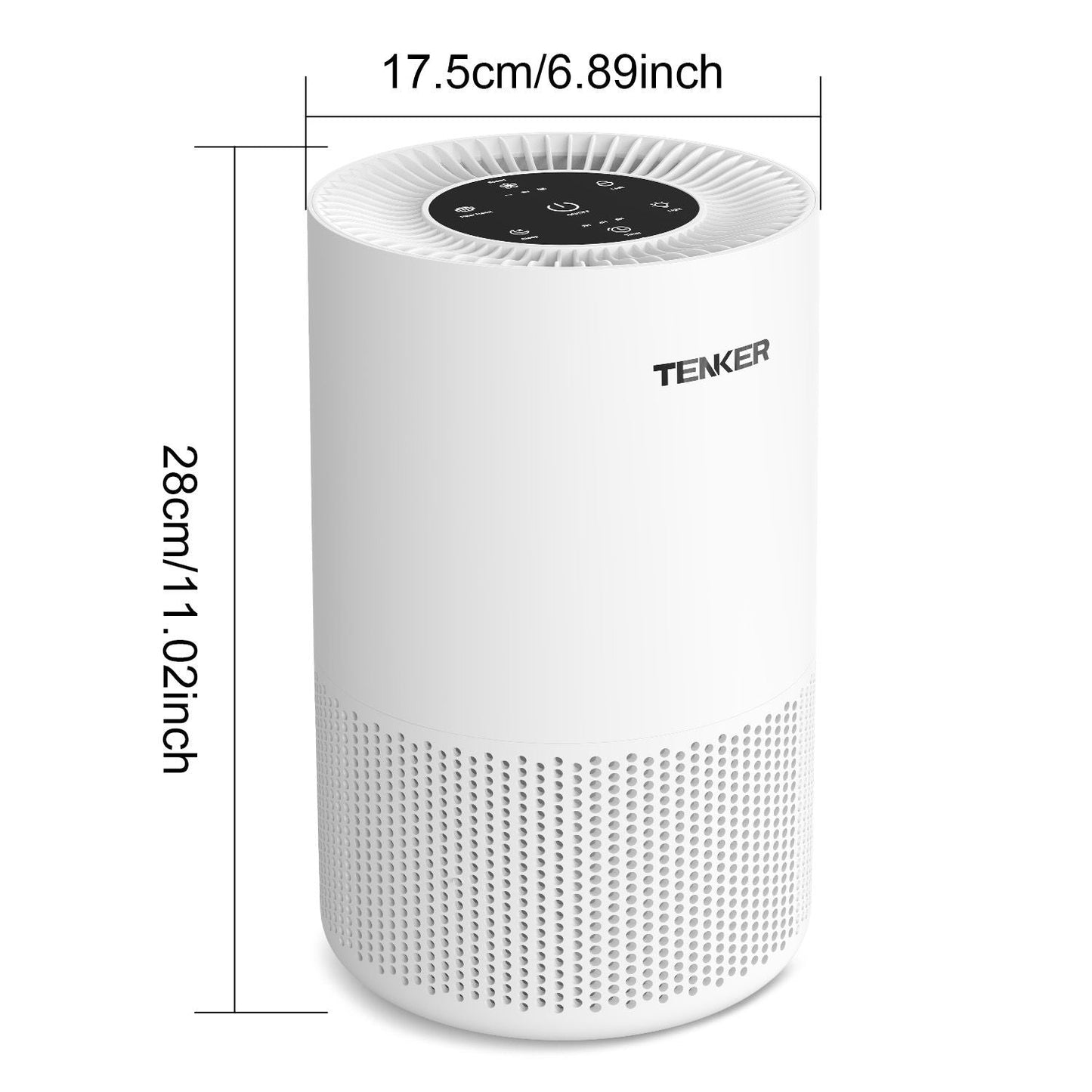 TENKER AP-6980 Air Purifier White US 1300ft² Large Rooms H13 Heap 3-Stage Filtration 3 Speeds 3 Timer w/Light Air Cleaner Machine New Era Fashion LLc