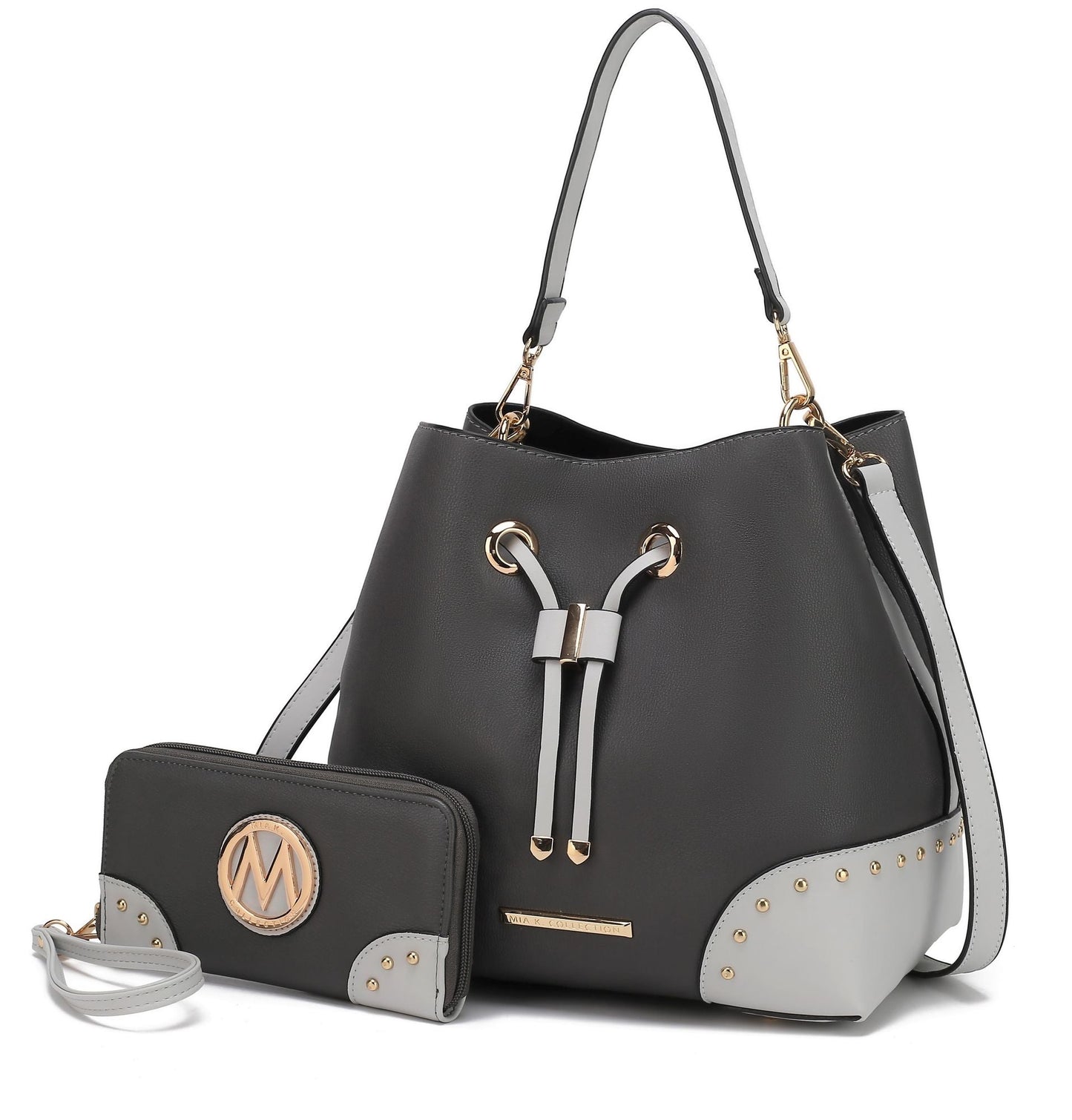 MKF Collection Candice Color Block Bucket Handbag with matching Wallet by Mia K New Era Fashion LLc
