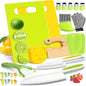 28PCS Knife Set - Kids Knifes for Real Cooking, Montessori Kids Kitchen Knife Set with Cutting Board Crinkle Cutters Kid Safe Knives, Kitchen Tools Old Girl Boy New Era Fashion LLc