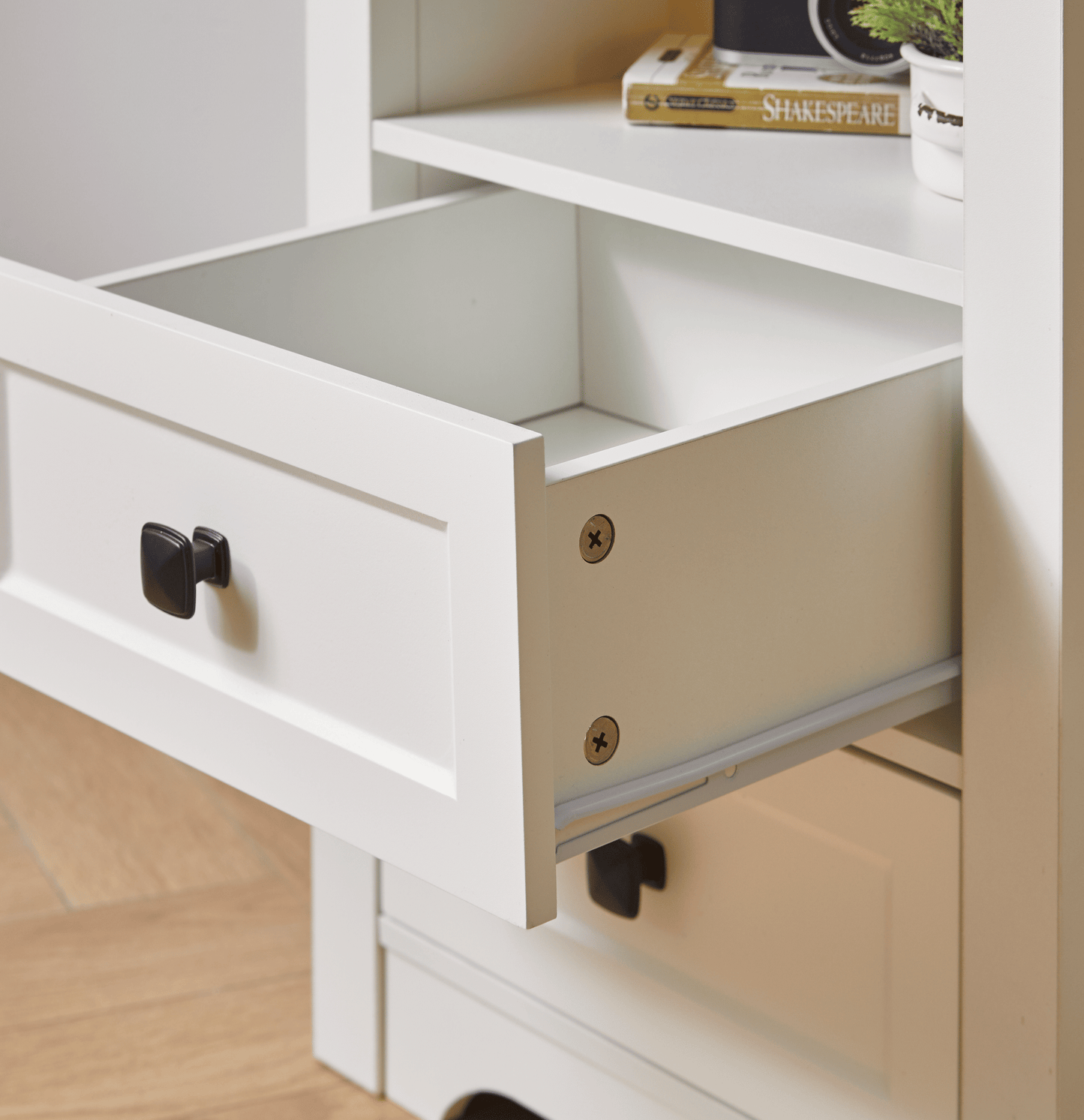 Farmhouse Side Table with Charging Station, Antique Nightstands with Drawers, Bedside Table with Open Shelf for Bedroom New Era Fashion LLc