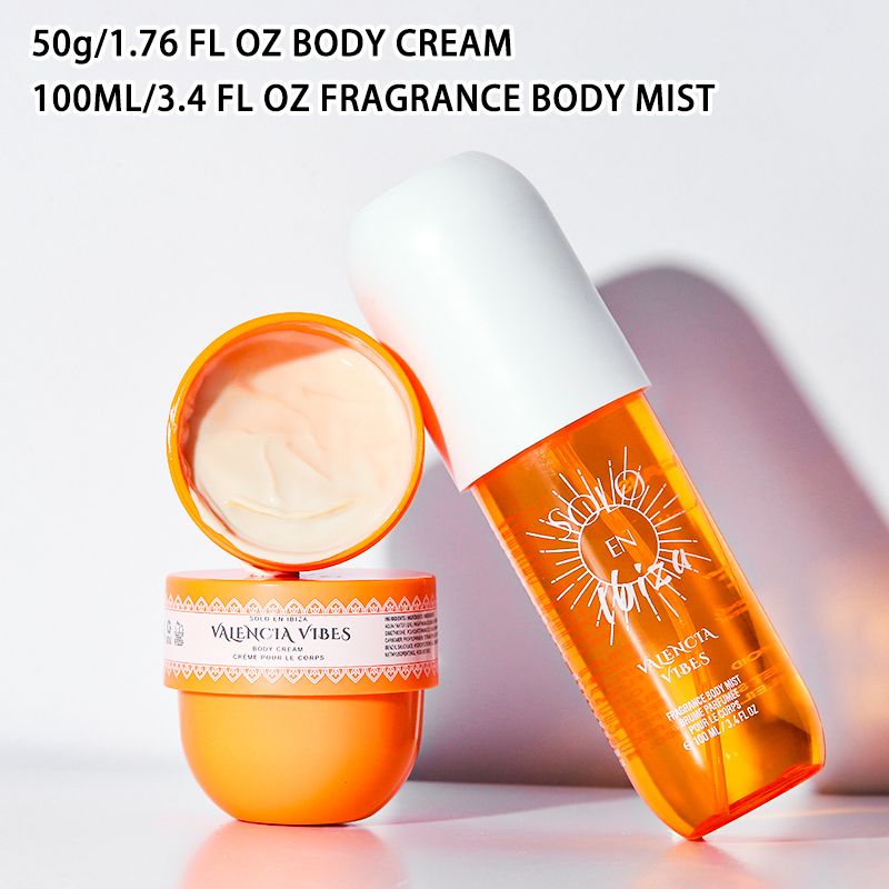 2-Piece Set, SOLO EN IBIZA Body & Hair Fragrance Mist And Body Cream Gift Box For Men And Women, Long Lasting Fragrance, 4 Different Scent, Perfect For Holiday Gifts, Dating, Daily Life, Parties New Era Fashion LLc