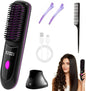 Hair Straightener, Cordless Hair Straightening Brush Portable Cordless Comb with Base Negative Ion Rechargeable Brush for Frizz-Free Shine Straightening, 6400mAh Fast Heating (Black) New Era Fashion LLc