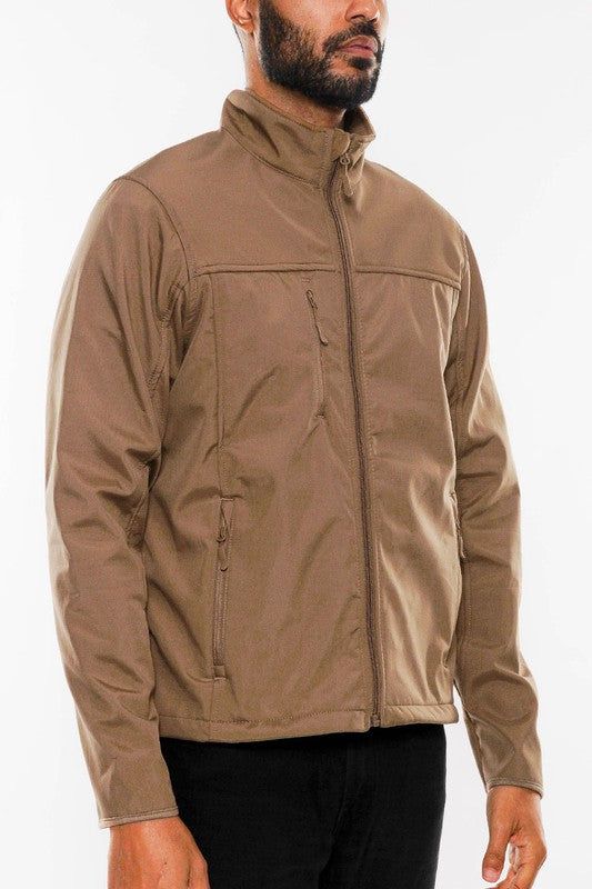 Mens Solid Soft Shell Storm Tech Jacket Coat New Era Fashion LLc