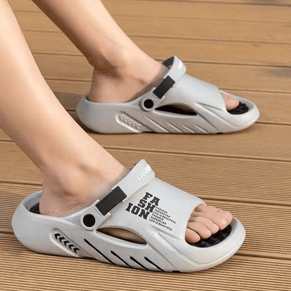 Platform Men's EVA Clog Slippers, Trendy Hole Design Mule Slides with Back Strap, Cushioned Elevated Casual Shoes for Summer, Streetwear, Indoor, Outdoor New Era Fashion LLc