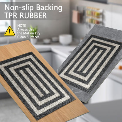 Three-piece kitchen rug set, non-slip and washable, abstract pattern kitchen hallway rug, soft and comfortable, suitable for sinks, floors, entrances, hallways and bathrooms. New Era Fashion LLc