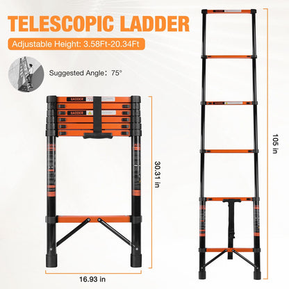 Telescopic Roof Ladder, Heavy-Duty Stainless Steel with Anti-Slip Feet, 330 LBS Load Capacity, Suitable for RV, Roof & Multi-Scene Use New Era Fashion LLc