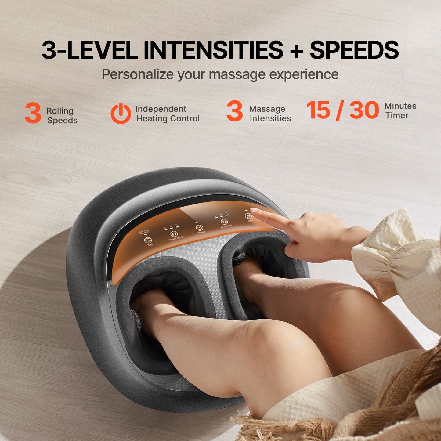Foot Massager Machine with Heat, Deep-Kneading, Compression, and Shiatsu for Plantar Fasciitis, Neuropathy, Gifts for Men, Women - Fits up to Men Size 12 New Era Fashion LLc