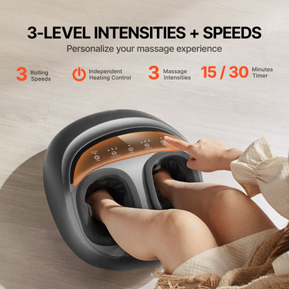 Foot Massager Machine with Heat, Deep-Kneading, Compression, and Shiatsu for Plantar Fasciitis, Neuropathy, Gifts for Men, Women - Fits up to Men Size 12 New Era Fashion LLc