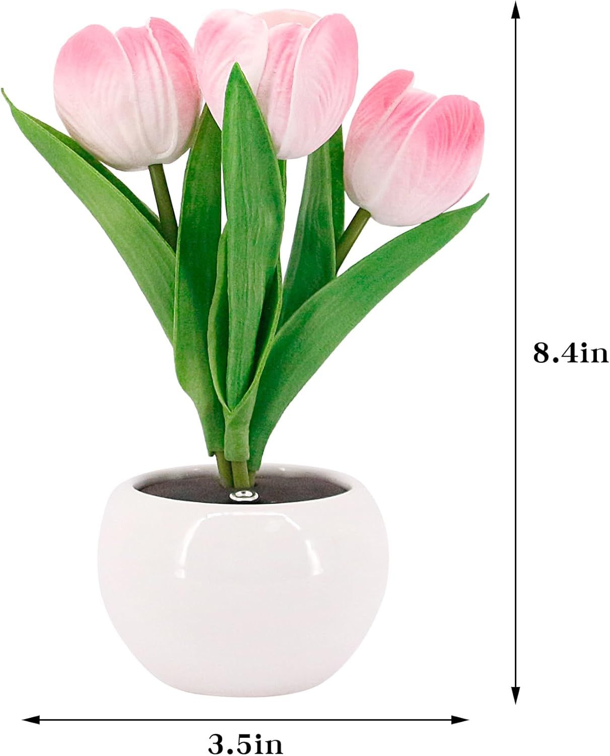 Tulip Lamp - LED Replica Tulip Table Lamp with Flower Vase for Desktop Decoration. Suitable for home, living room, desktop decoration, holiday gifts, atmosphere decoration lamps. Powered by USB New Era Fashion LLc