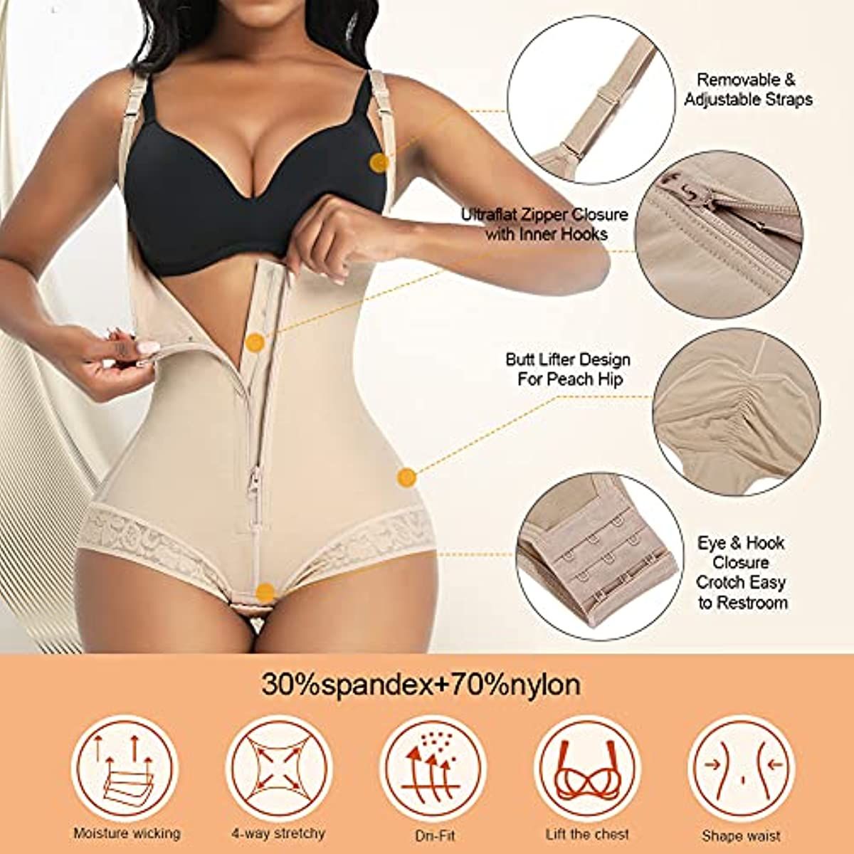 Shapewear for Women Seamless Firm Triple Control Faja Plus Size Thigh Slimmer Tummy Control Body Shaper New Era Fashion LLc