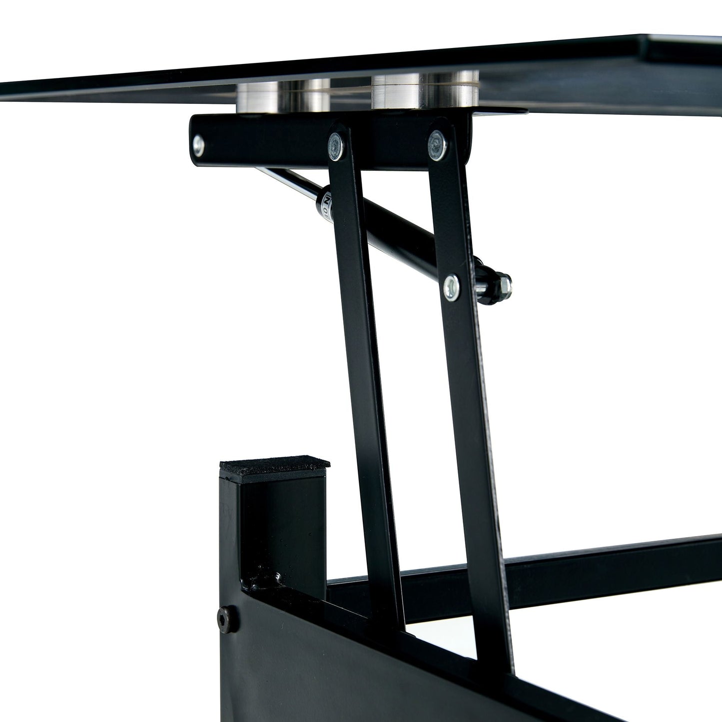 Glass Lift Top Coffee Table;  Modern Simple 2-Layer Tempered Glass Coffee Table for Living Room;  Black New Era Fashion LLc