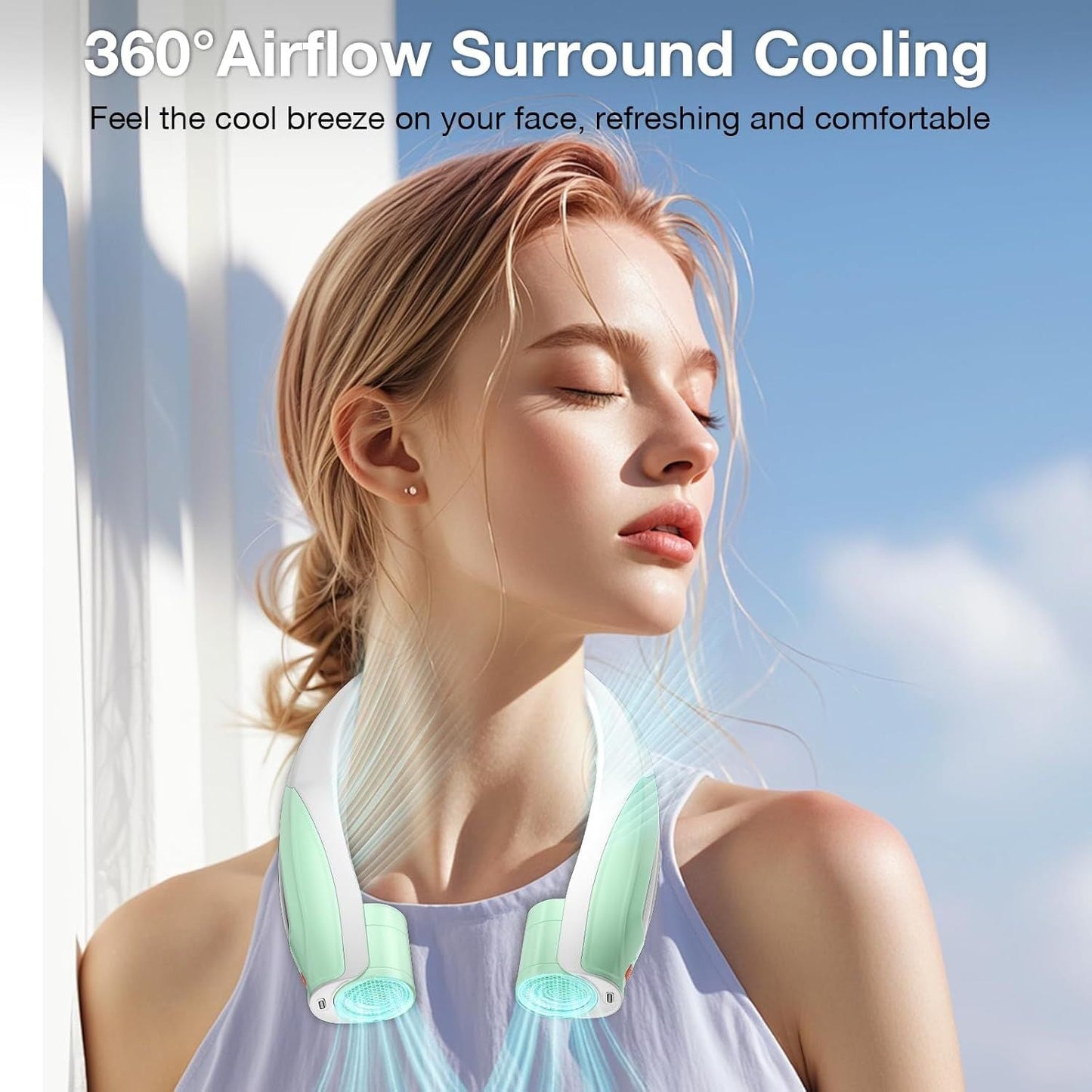 Neck Fan, 6 Speeds Adjustable Portable Personal Fan Rechargeable, Faster Cooling Wearable Fan, Ultra Quiet for Home, Office, Travel, Outdoor New Era Fashion LLc