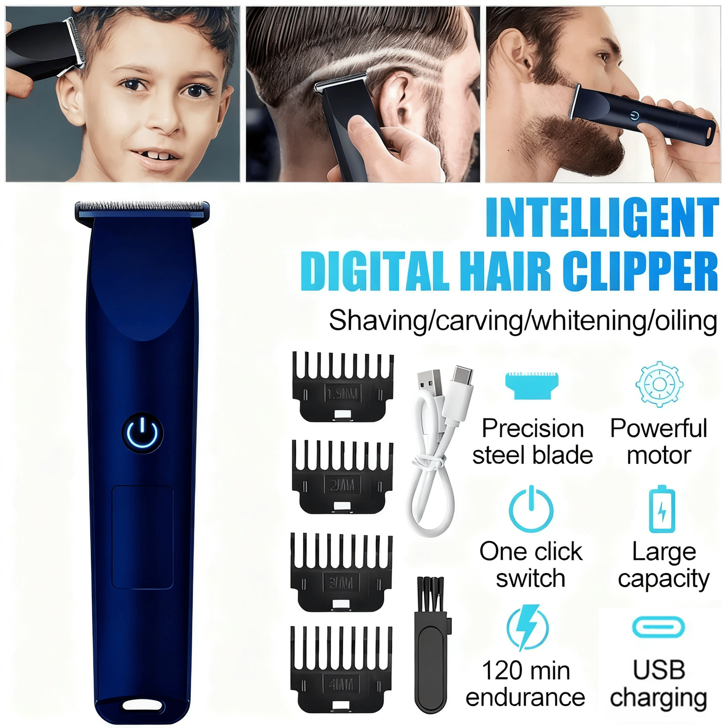 Professional Hair Clippers Trimmer Cutting Beard Cordless Barber Shaving Machine New Era Fashion LLc