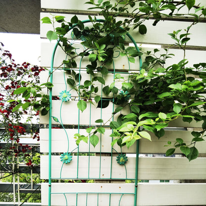 2 Pack 71" x 19.7" Metal Garden Trellis Rustproof Trellis for Climbing Plants Outdoor Flower Support Wrought Iron Ivy Vine Cucumbers Decorative(Green) New Era Fashion LLc