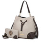 MKF Collection Candice Color Block Bucket Handbag with matching Wallet by Mia K New Era Fashion LLc
